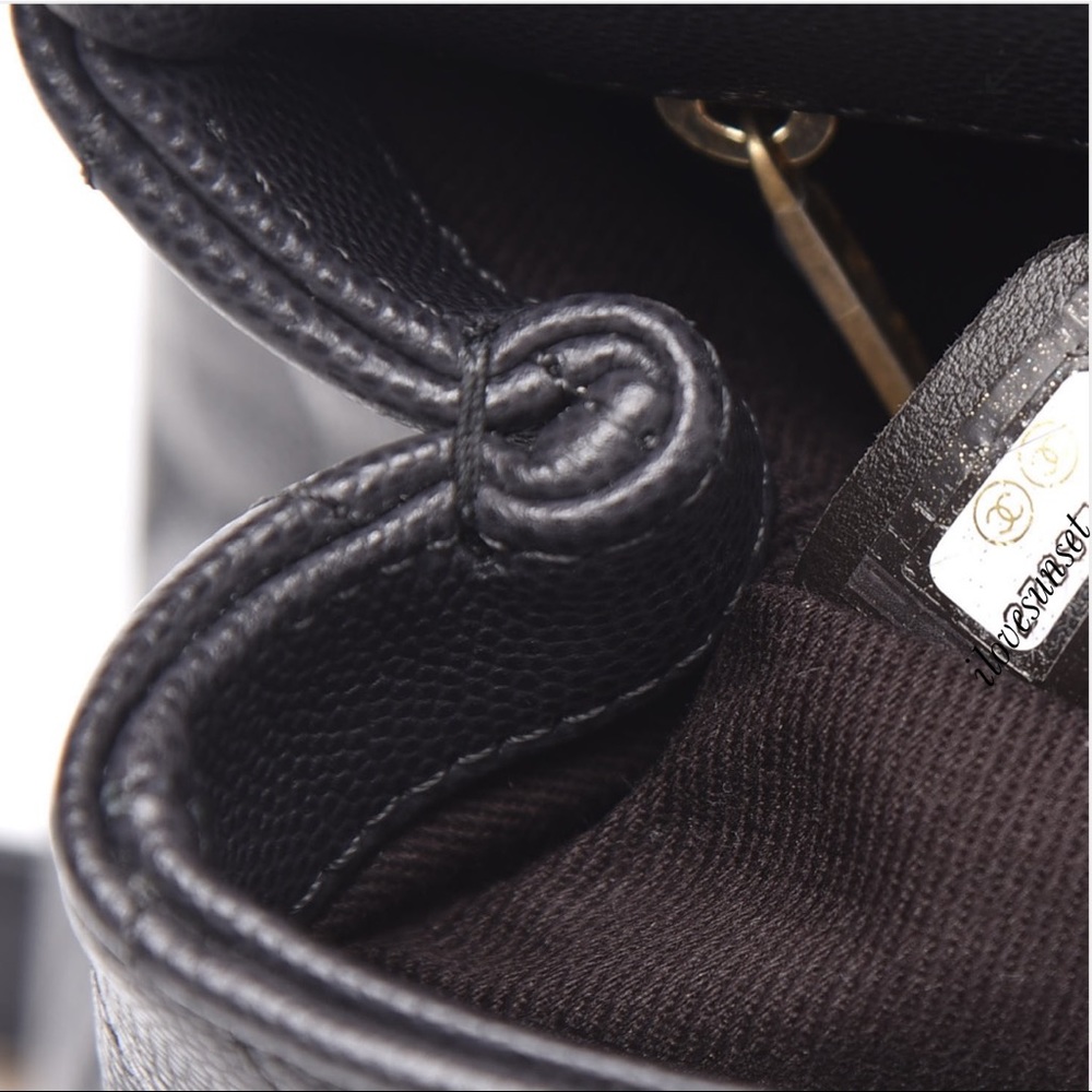 {CHANEL} Caviar Chevron Quilted Mini Dark Grey Bag - Picture 6 of 10